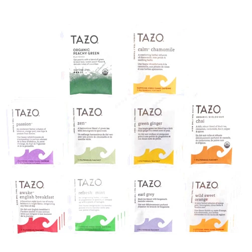 Tazo Tea Bags Sampler 40 Count Variety Gift Box, 10 Different Flavors