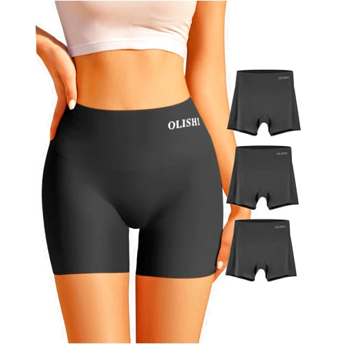 MIOTAN Panties Underwear for Women Boxer Briefs Boy Shorts Seamless High Waisted 3 Packs