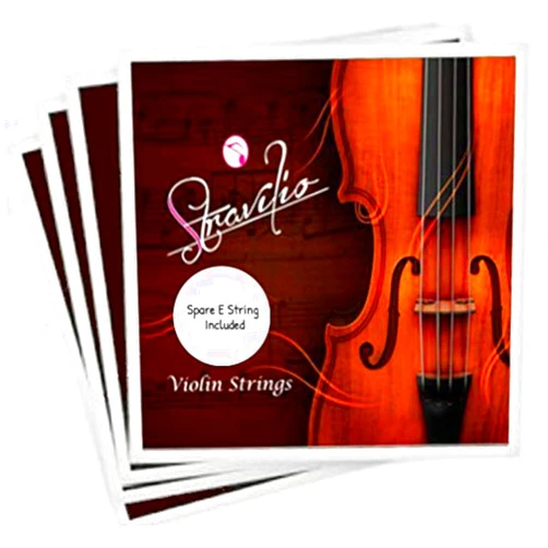 Stravilio Top Race 4/4 & 3/4 Violin Strings Replacement - Bronze Violin Strings Full Set (G-D-A-E) - Violin String w/Ball Ends - Long-Lasting Silver-Wound Steel Strings - Warm Tone, Flexible - For All Levels