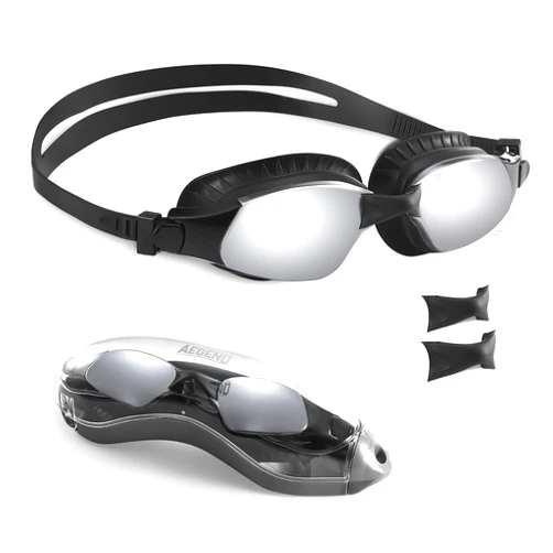 Aegend Swim Goggles, Swimming Goggles with Upgraded Anti-Fog Technology, No Leaking Soft Silicone For Adult Women Men Youth