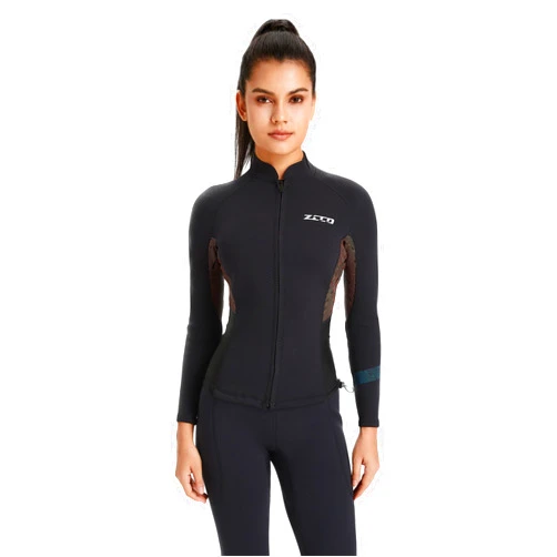 ZCCO Wetsuits Top Jacket 1.5mm Neoprene Suits Women Men Wetsuit Jacket Long Sleeve Dive Scuba Wet Suit Shirt Front Zip Wetsuits Shirts Vest for Spearfishing,Snorkeling,Surfing