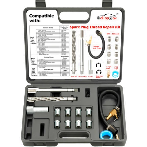 GallopMax 38900 Two Valve Triton Tool Kit Foolproof Repair System Spark Plug Thread Repair Kit Compatible with Ford 4.6 L, 5.4 L and 6.8 V-10 Two Valve Engines