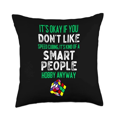 The Melting Cube - Competitive Speed Cubing Merch Competitive Puzzle Like Smart People Speed Cubing Throw Pillow, 18x18, Multicolor