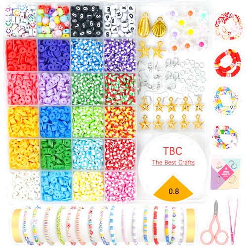 TBC The Best Crafts TBC Best Crafts 4000+ Charms & Beads, Clay Bead Making Kit, Candy Scented,DIY Accessories for Girls