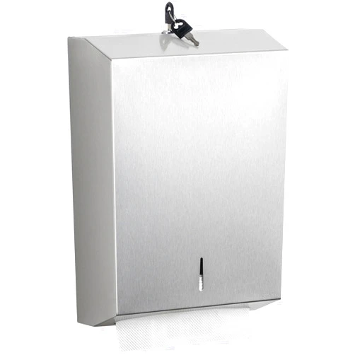 Kordory Paper Towel Dispenser Wall Mount: Commercial Paper Towel Dispenser with Lock - 304 Stainless Steel Hand Towel Dispenser for Bathroom, C-fold/Tri-fold/Multi-fold, Silver