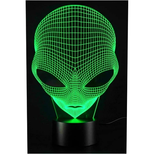 AZ Import 3D Lamp USB Power 7 Colors Amazing Optical Illusion 3D Grow LED Lamp Alien Shapes
