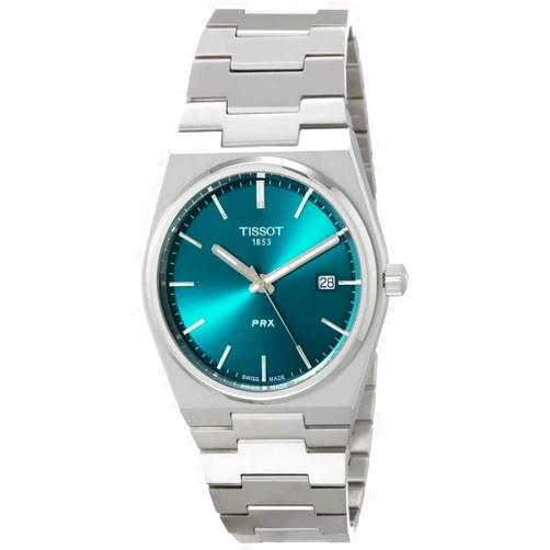 Tissot Mens Tissot PRX 316L Stainless Steel case Quartz Watch, Grey, Stainless Steel, 12 (T1374101109100)