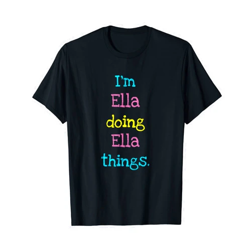 Kids Clothes Co Ella Cute Personalized Text Kid's Gift Top For Girls T-Shirt