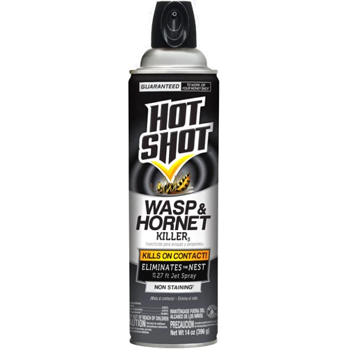 Hot Shot Wasp & Hornet Killer Spray, For Insects Eliminates The Nest, Sprays Up To 27 Feet, 14 fl Ounce