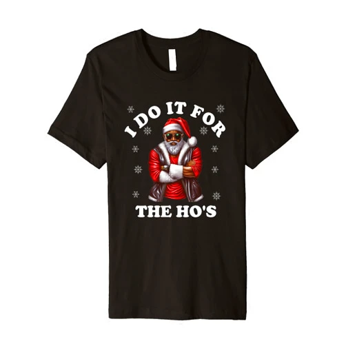 I Do It For The Hos Christmas 2023 Xmas Vibe I Do It For The Hos Christmas 2023 Hip Hop Santa Claus Premium T-Shirt