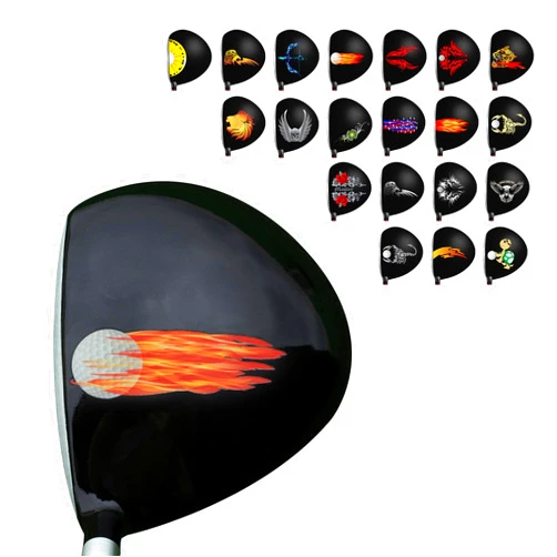 SANDIAN Golf Club UV DTF Decal Stickers for Golf Club Drivers, Woods, Just Peel and Stick on Golf Club Head, Mugs, Cups, Car, Instant Install, Weather-Resistance, Scratch-Resistance, 4 pcs/Pack [GOLF FLAME]