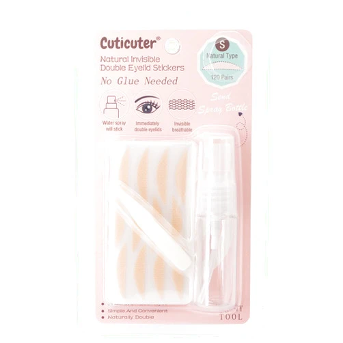 Cuticuter Waterproof Invisible Double Eyelid Tape - 120 Pieces Natural Fiber Eyelid Lifter Strips, Eye Lift Tape for Droopy Lids, Hooded Eyes
