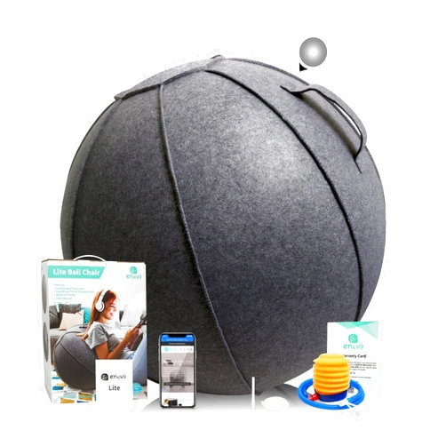 ENOVI Lite Ball Chair, Yoga Ball Exercise Ball with Slipcover for Home Office Desk, Stability Ball & Balance Ball Seat to Relieve Back Pain