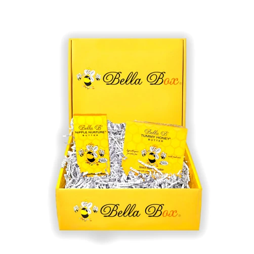Bella B Gift Set: Nipple Nurture Butter 2 oz and Tummy Honey Butter 4 oz, Pregnancy Gift (Gift Box)