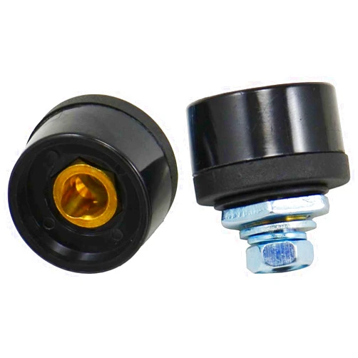 RIVERWELD TIG Welding Cable Panel Connector Socket DKZ35-50 315Amp with Black Color Dinse-Style Quick Fitting Pack of 2