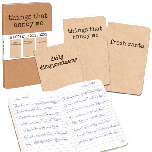 Accoutrements Archie McPhee 3 Grump Notebooks, Things That Annoy Me, 3 Pack