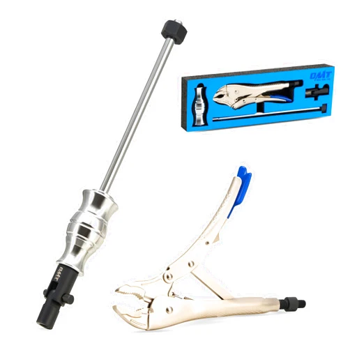 Orion Motor Tech Vise Grip Slide Hammer, 9.8 in Locking Pliers 2 lb Slide Hammer with Quick Release Swivel Connector, Locking Pliers Slide Hammer Set for Nail Bolt Pin Seal CV Axle Removal
