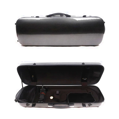 yinfente Violin Case 4/4 Full Size Carbon Fiber Oblong Violin Bag With Music Sheet Bag Adjustable Backstrap Hygrometer Lightweight Protable