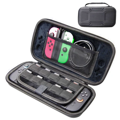 PPKKAI Carrying Case for Nintendo Switch 2 (2025), Lightweight and Portable Hard Shell Protective Travel Case with 9 Game Card Slots and Mesh Pockets for Switch 2 Console and Accessories, Black