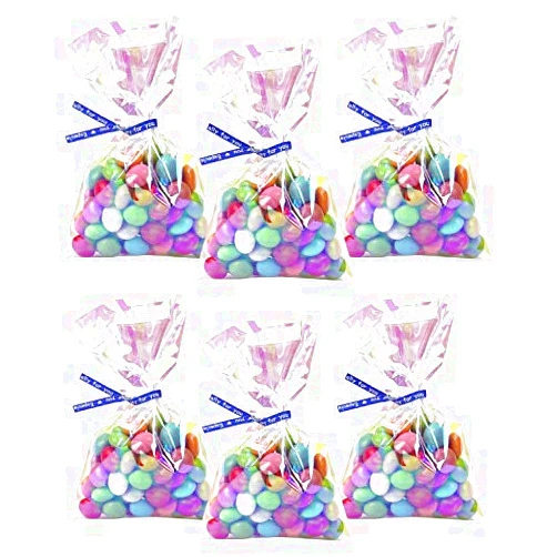 Morepack Valentine's Day Iridescent Holographic Cellophane Treat Bags, 3x5 Inch Cake Pop Bags with Twist Ties, Lollipop Bags,100 Pcs