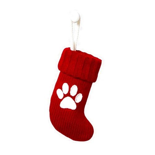 Generic Wondershop Christmas Knit Mini Stocking Monogram Letter Paw Red 8.5 inches Plus Dog Ornament