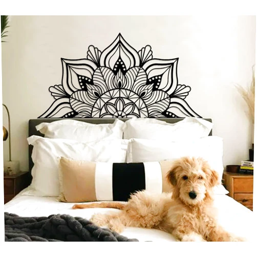 ESTART Large Metal Mandala Wall Art, Unique Lotus Flower Wall Decor Artwork, Suitable for Office and Home Indoor and Outdoor Decoration (Black)