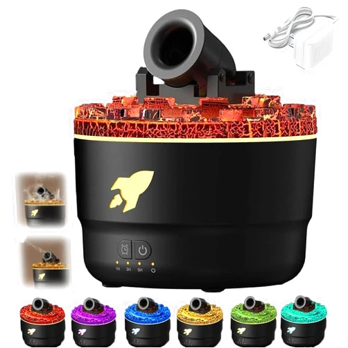 FHNUVB Cannon Blast Aroma Humidifier, 7 Colors LED Vapor Cannon Humidifier Silent Diffuser, 2 Mode Creative Turret Colorful Yellowcane Aroma Air Humidifier, Small Home Desktop Humidifier for Bedroom