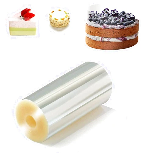 DKMEMR Cake Collars 4 x 394inch - Transparent Cake Rolls, Clear Cake Strips, Acetate Sheet for Chocolate Mousse Baking, Cake Decorating