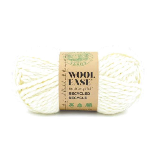 Lion Brand Yarn Wool-Ease T&Q Recycled, Bulky Yarn for Crochet, Cream, 1 Pack