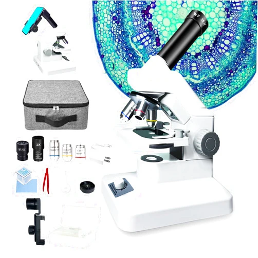FOROLAND Microscope for Adults Kids, Kids Microscope,Microscope,Foroland Upgrade Mcroscope,100X-2000X Profesional Microscopes Kit w/Phone Adapter Microscope Slides, Compound Microscope for Home School Lab