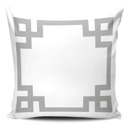 SALLEING Gray and White Greek Key European Pillowcase Zippered Double Sided Printing 26x26 Inches Throw Pillow Case Cushion Cover, Multi 02 26inchx26inch