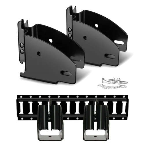 Onesnt 4 Pack E Track Wood Beam Brackets|E-Track Accessories Wood Beam End Socket Shelf Brackets|ETrack CargoTie Down Systems for Truck, Trailer, Van, RV,Cargo Trailer,Cargo Control, Shelf Brackets (Black)