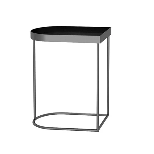 HAIZHEN Side End Table Metal Storage Shelf,Square Bedside Table,Sofa Side Table,Metal Tray Side Table, 3 Colors for Living Room Bedroom(Size:17.71 * 11.81 * 21.65in,Color:Black)
