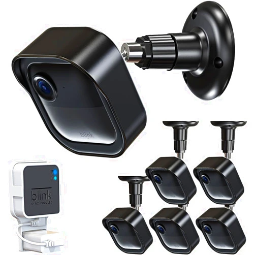 Gresur All-New Blink Outdoor Camera Wall Mount, 360° Adjustable Mount and Weather Proof Protective Housing with Blink Sync Module Outlet Mount for Blink Outdoor (4th & 3rd Gen) Camera System (Black, 5 Pack)