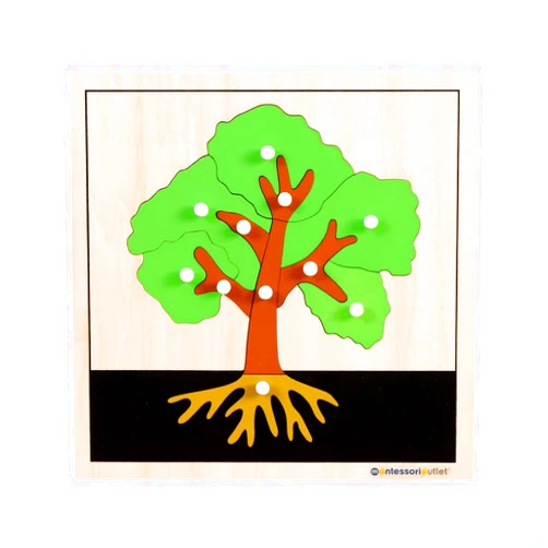 MONTESSORI OUTLET Nature Materials Tree Puzzle Early Preschool Learning Toys for 3-12 Year Old Kids and Toddler