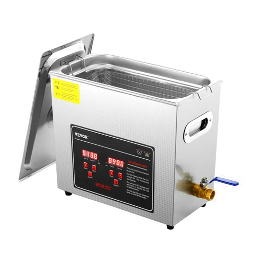 VEVOR Ultrasonic Cleaning with Digital Timer & Heater, Professional Jewelry Cleaner, Stainless Steel Heated Cleaning Machine for Glasses Watch Rings Small Parts Circuit Board (6L)