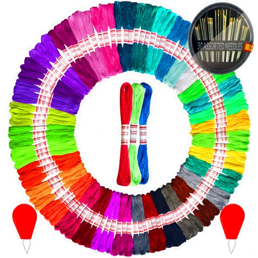 LE PAON Premium Vibrant Rainbow Color Embroidery Floss - Friendship Bracelets stringCross Stitch Threads - Crafts Floss - 108 Skeins Per Pack