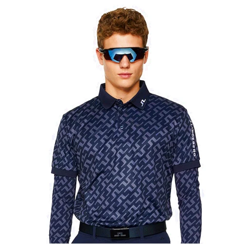 J. Lindeberg J.Lindeberg Men's Tour Tech Reg Fit Polo Shirt - Bias Bridge Navy - L