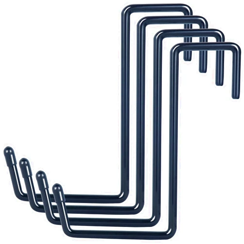 DINGEE Vinyl Coated Heavy Duty Large Hooks for Hanging,Rafter Hanger Hook,Garage Bike Hooks,Ladder Hooks Storage Organizer,Large Object,Tools,Hose,Ropes and Pool Equipment Hooks Black 4 Pack
