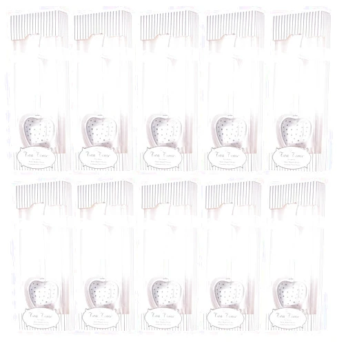 Generic 10 Pieces Stainless Steel Tea Infusers for Loose Tea Heart Shaped Tea Infuser Long-Handled Tea Spoon for Baby Shower Bridal Wedding Favors Guests Souvenirs Individual Package