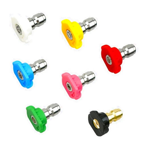 Tenalleys 7 Pcs 7 Color Pressure Washer Spray Nozzle Tips 1/4 Inch Quick Connector Multiple Spray Degrees for Long Range Nozzle, Power Washer, Rated Up to 4000 PSI