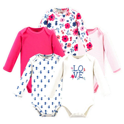 Touched by Nature baby-girls Organic Cotton Long-sleeve Bodysuits