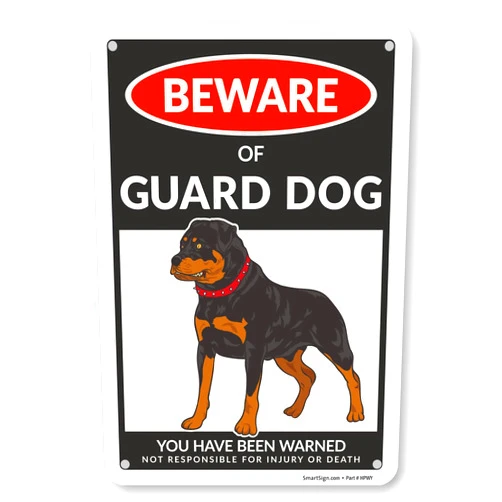 SmartSign Beware Of Guard Dog Warning Sign - 10