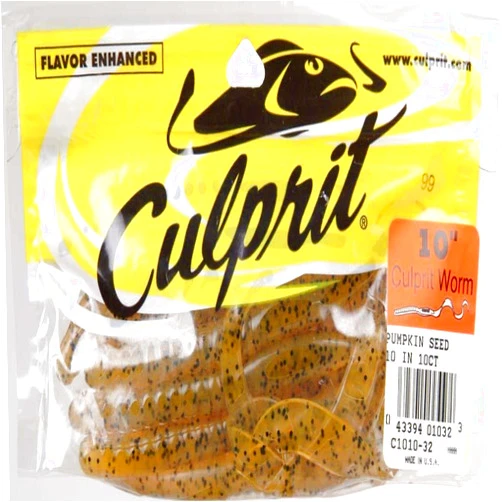 Culprit Surf Culprit Original Worm, 10-Inch, Pumpkin Seed