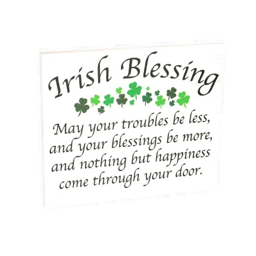 JennyGems St Patrick's Day Decor, Irish Blessing Sign, May Your Troubles Be Less and Your Blessings Be More, Irish Prayer, Irish Decor, Made in USA