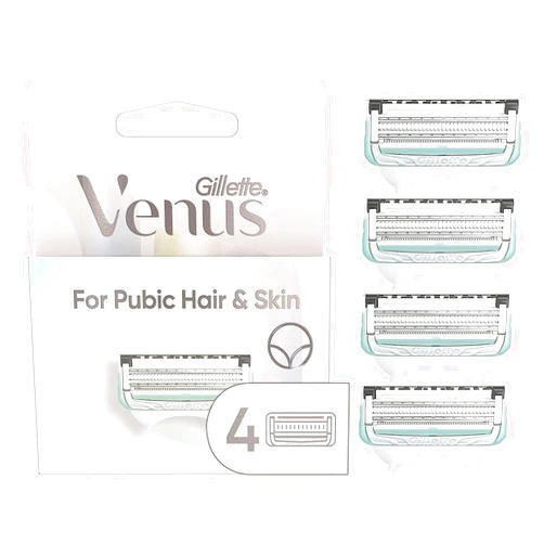 Gillette Venus Intimate Grooming Womens Razor Blade Refills with Bikini Trimmer, 4 Count