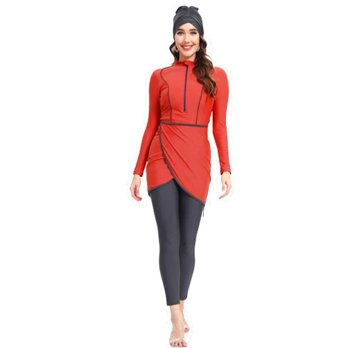 TianMaiGeLun Muslim Swimsuits for Women Long Sleeve Islamic Burkini Modest Swimwear