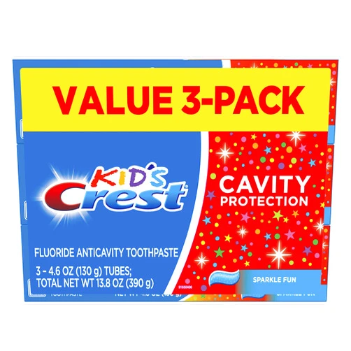 Crest Kid's Cavity Protection Toothpaste, Crest Kids Toothpaste, For Children And Toddlers 2+, Sparkle Fun, 4.6 Oz (Pack of 3), Toothpaste For Kids