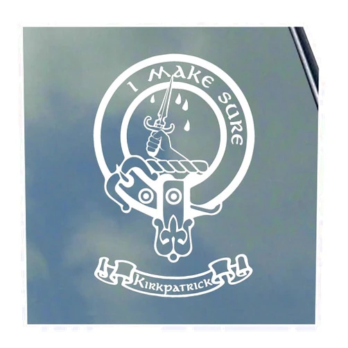 KLO Graphics Kirkpatrick Scottish Clan Vinyl Sticker Decal Tartan with Banner Option Family