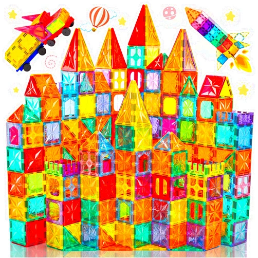 Palano Magnetic Tiles,100PCS Star Magnetic Building Blocks Toy for Ages 3 4 5 6 7 8 9,Magnetic Tiles for Toddlers Gifts,Montessori Toys,STEM Toys Christmas Toy Gift for Kids Boys and Girls